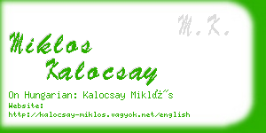 miklos kalocsay business card